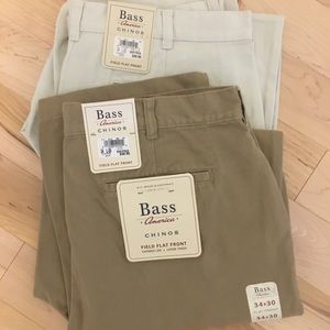 2 Pair Men’s Flat Front Bass Chinos